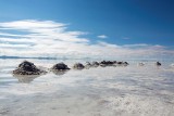 zoutbergen op de zoutvlakte