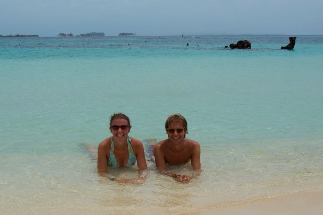 Heerlijke zwemmen in de Caribische zee.