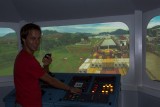 Erik even achter de knoppen in het panama kanaal :-)