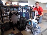 Natuurlijk helemaal onder in de backpack....