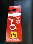temporary parking badge