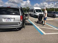 Amerikaanse parkeerplaats voor gehandicapten parkeerkaarthouders