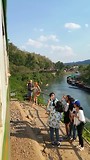 Death railway at the river Kwai in the train