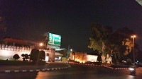 The entry walls of old Chiang Mai at night