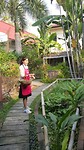 Our teacher explaining about the ingredients growing in the garden