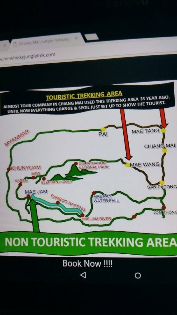 The map from the trekking area