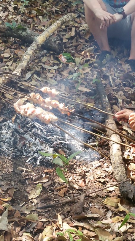 Our guide preparing lunch (chicken on a BBQ)