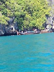 First location , start of the snorkeling,  jumping out of the longtail boat.