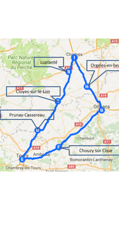 Map of our cycle tour