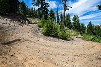 het pad naar beneden bij Mount Bachelor