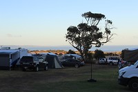 De camping in Cape Jervis op Paaszaterdag