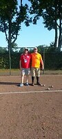 24 juni petanque in de ochtend met 1e tegenstander