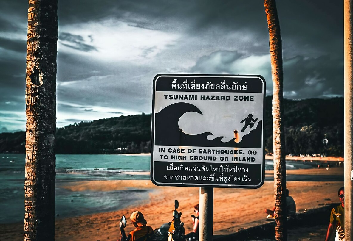 Thailand & Cambodja 2020 - Dag 41-Diversen Evacuatiebord Strand