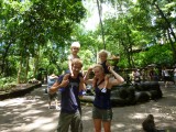 Tourist meet monkey forrest