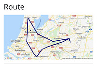 De totale route van 525 km