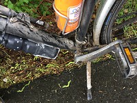 Opspattend grind en modder op de fiets