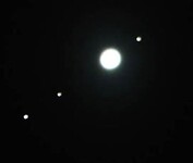 jupiter met 3 manen