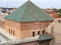 Marrakesh dakzicht groene dak moskee