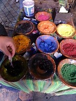 Marrakesh souk ververij pigmenten