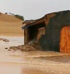 Door regenval verwoeste hut