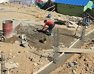 beton met de hand