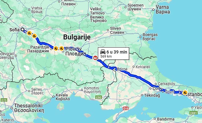 route sofia istanbul