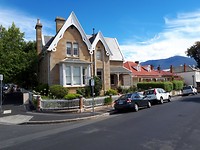 Typisch huisje in Hobart