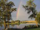 lake aaron met regenboog