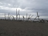 Hokitika beach sign