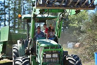 On the tractor