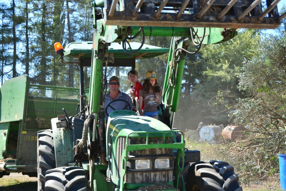 On the tractor
