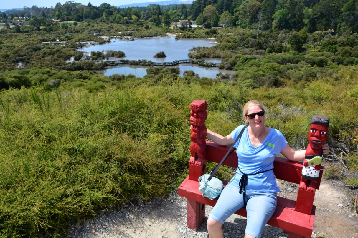 Whakarewarewa: uitzicht over de thermen