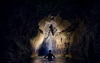Waitomo caves waterfall: we had to climb up
