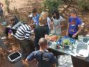 Lunch in de bush met de eerste groep