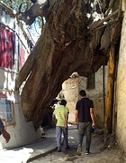 Nauwe straatjes rondom de moskee van Leh