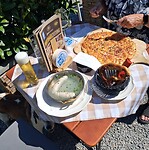 Zaterdag lunch weisse wurste und flamkuche