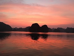 Zonsondergang vanaf de Jogue in oranje