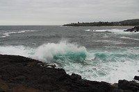 De golfslag voor de kust bij Kiama