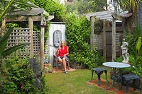 De tuin van onze B&B