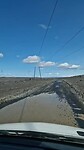 Diepe plassen op Rte F208 na regen