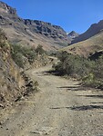 Gravelroad op weg naar Lesotho