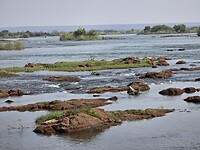 Zambezi rivier vóór de waterval