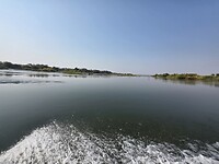 met de motorsloep over de Zambezi rivier