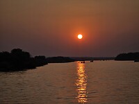 Zambezi rivier: zonsondergang