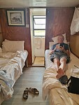 Okavango delta: onze cabin op de house-boot