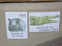 Swam Stop waarschuwing: Crocs & Hippos