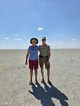 Etosha: Wij op de Lookout zoutpan