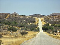 De 100km gravelroad naar Fransfontein