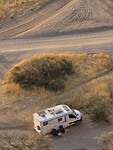 Spitzkoppe: Camper vanaf boven gezien