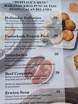 Menukaart met Nederlands eten